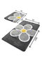 Mijölnir Juego de alfombrillas de baño Flower - Grey, 2 piezas